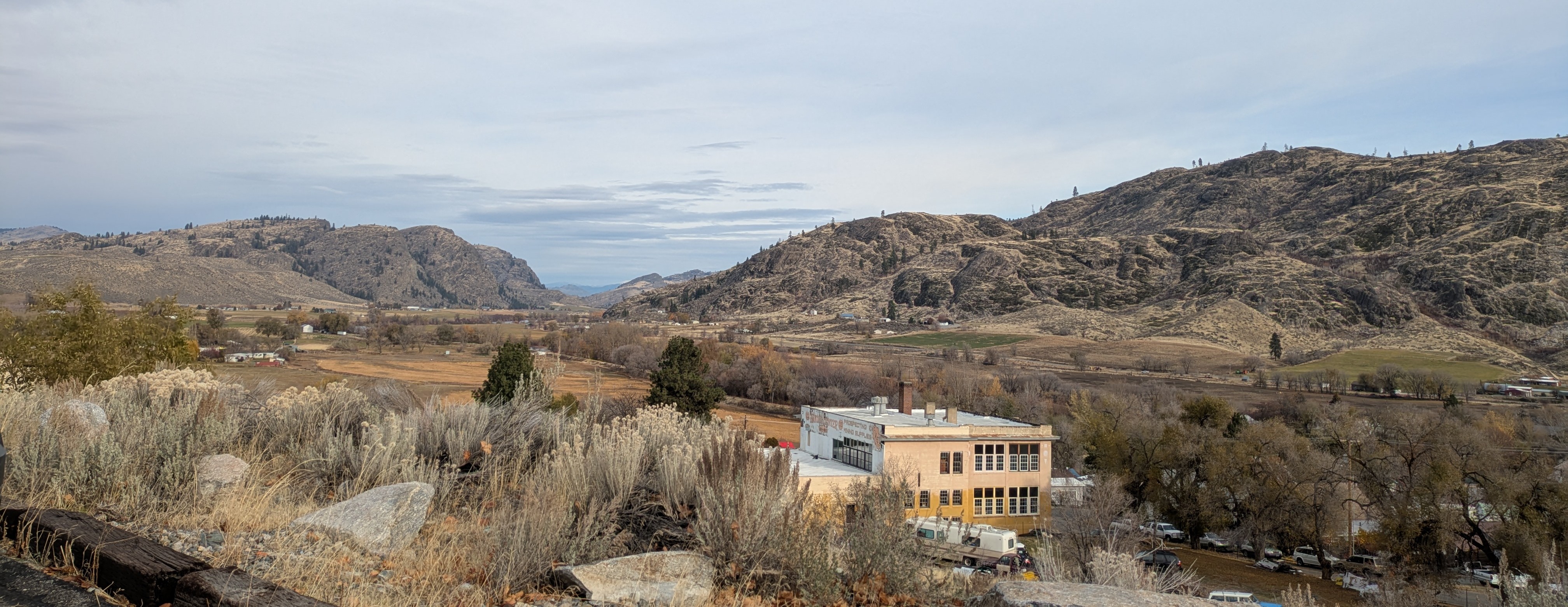 Looking North Northeast over Riverside, toward Tonasket, Oroville and and on to Canada. Taken from Riverside Lighthouse Church back parking lot, overlooking Riverside.